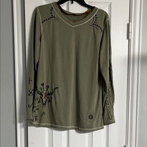 Double D Ranch Olive Long Sleeve Shirt